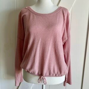 Abercrombie & Fitch Pink Ribbed Top with  Tie